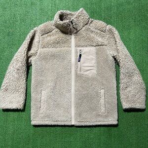 Patagonia Retro X Coat Womens Medium Beige Sherpa Fleece Jacket Lined Pockets